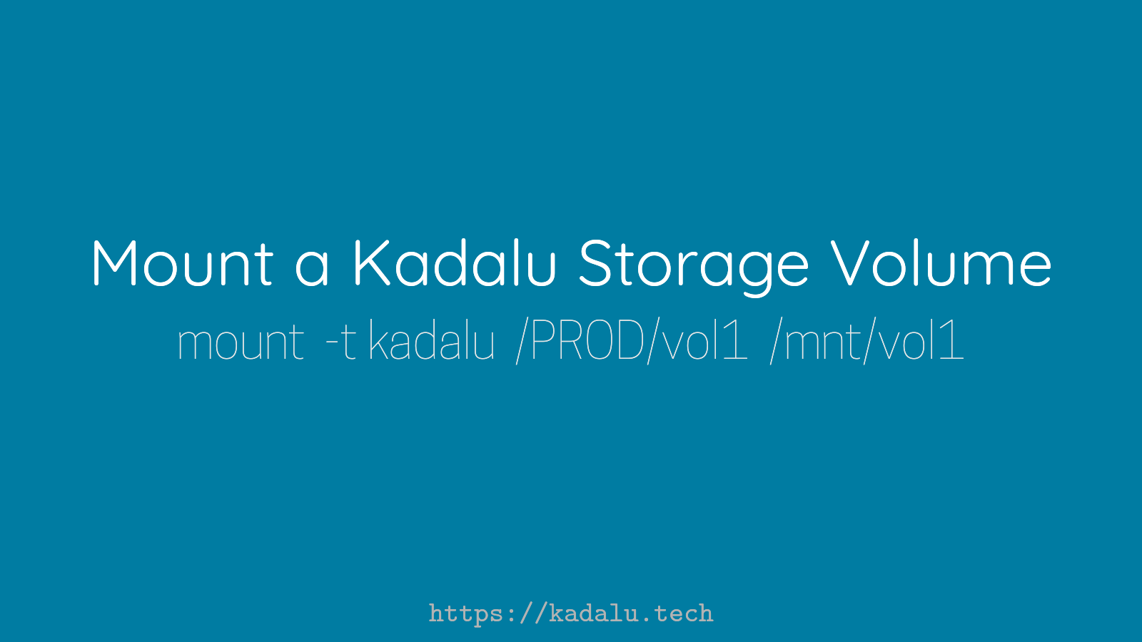 Mount a Kadalu Storage Volume